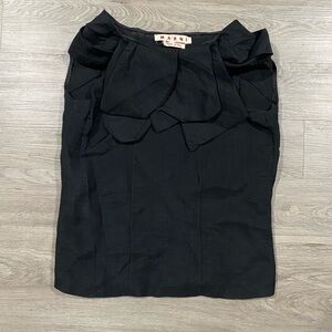 Marni Wool Sleeveless Elegant Black Women's Top Tie Wrap